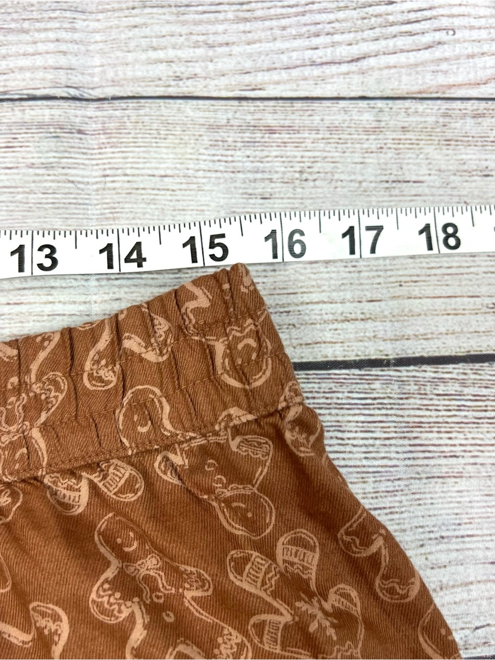Aerie Women’s Gingerbread Print Boxer Pajama Shorts Elastic Waist Size L Holiday - Picture 9 of 11